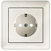 Розетка 1-м СП W59 16А IP20 с заземл. защ. шторки в сборе бел. SE RS16-152-18