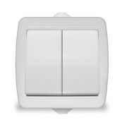 Выключатель 2-кл. ОП Клио 10А IP44 бел. UNIVersal К2223