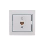 Розетка компьютерная 1-м СП Mira RJ45 бел./сер. LEZARD 701-0215-139