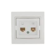 Розетка компьютерная + телефонная 2-м СП Mira RJ45 + RJ11 бел./бел. LEZARD 701-0202-143