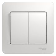 Выключатель 2-кл. СП Glossa 10А IP20 (сх. 5) 10AX в сборе бел. SE GSL000152