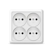 Розетка 4-м ОП Олимп 16А IP20 квадрат. без заземл. бел. UNIVersal 1164