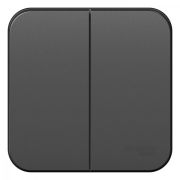 Выключатель 2-кл. ОП Blanca 10А IP20 (сх. 5) 250В с изолир. пластиной антрацит SE BLNVA105016