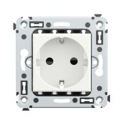 Розетка 1-м СП 2мод. Avanti «Белое облако» 16А IP20 2P+E защ. шторки бел. DKC 4400003