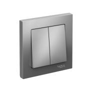Выключатель 2-кл. СП AtlasDesign 10А IP20 (сх. 5) 10AX в сборе сталь SE ATN000952
