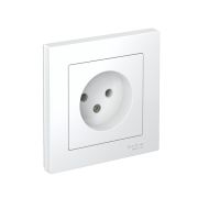 Розетка 1-м СП AtlasDesign 16А IP20 без заземл. в сборе бел. SE ATN000140
