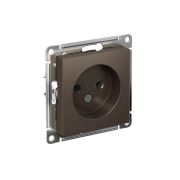 Розетка 1-м СП AtlasDesign 16А IP20 без заземл. без защ. шторок механизм мокко SE ATN000641