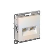 Розетка компьютерная 2-м AtlasDesign RJ45 кат.5E механизм жемчуж. SE ATN000485