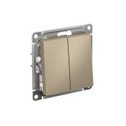 Переключатель проходной 2-кл. СП AtlasDesign 10А IP20 (сх. 6/2) 10AX механизм шампань SE ATN000565