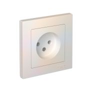 Розетка 1-м СП AtlasDesign 16А IP20 без заземл. в сборе жемчуж. SE ATN000440