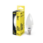 Лампа светодиодная C35 9Вт свеча 3000К E14 230В IEK LLE-C35-9-230-30-E14
