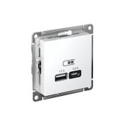 Розетка USB AtlasDesign тип A+C 5В/2.4А 2х5В/1.2А механизм бел. SE ATN000139