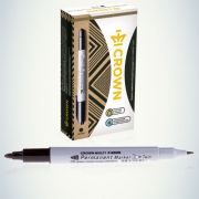 Маркер перманентный двухсторон. «Multi Marker Twin» 2мм/1мм пулевидный черн. 095143 Crown Б0048242
