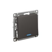 Выключатель 1-кл. AtlasDesign (сх. 1а) 10AX с подсветкой механизм базальт SE ATN001413