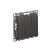 Выключатель 3-кл. AtlasDesign (сх. 1+1+1) 10AX механизм базальт SE ATN001431