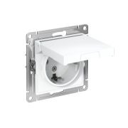 Розетка AtlasDesign 16А IP20 с заземл. защ. шторки с крышкой механизм лотос SE ATN001346