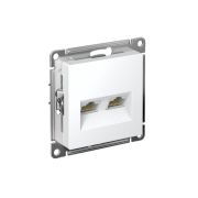 Розетка компьютерная 2-м AtlasDesign RJ45+RJ45 кат.5E механизм лотос SE ATN001385