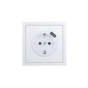 Розетка 1-м ZIMA IP20 + USB с заземл. механизм бел. LEZARD 704-0288-181