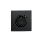 Розетка 1-м СП ZIMA IP20 + USB с заземл. механизм черн. бархат LEZARD 704-4288-181