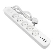 Удлинитель 5х5м IP20 2USB 2.4А+2type-C LUX 1.5кв.мм EKF UBA-LUX-505-TC