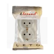 Розетка 2-м ОП LETO с заземл. закрытый корпус ПБТ крем LEZARD 752-0300-127B