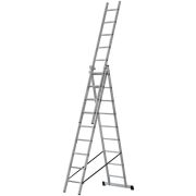 Лестница трехсекционная 3х9 H=257/426/591см 11.18кг алюм. FIT 65434