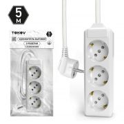 Удлинитель 3х5м с заземл. 10А 3х1.5 TOKOV ELECTRIC TKL-C01-BU3-5-1.5-Z