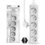 Удлинитель 5х5м с заземл. 10А 3х1.5 TOKOV ELECTRIC TKL-C01-BU5-5-1.5-Z