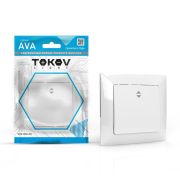 Переключатель проходной 1-кл. СП AVA 10А IP20 в сборе бел. TOKOV ELECTRIC TKL-AV-P1F-C01