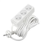 Удлинитель 3х5м без заземл. 10А IP20 2.2кВт ПВС 2х0.75 бел. DOMTOK 2372