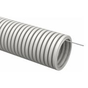 Труба гофрированная ПВХ d32мм с протяжкой сер. (уп.50м) TOKOV ELECTRIC TKE-TG/P-32-C06/50