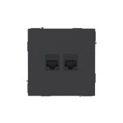 Розетка компьютерная 2-м KANT RJ45 кат.5E без шторки черн. уголь DKC 7012664